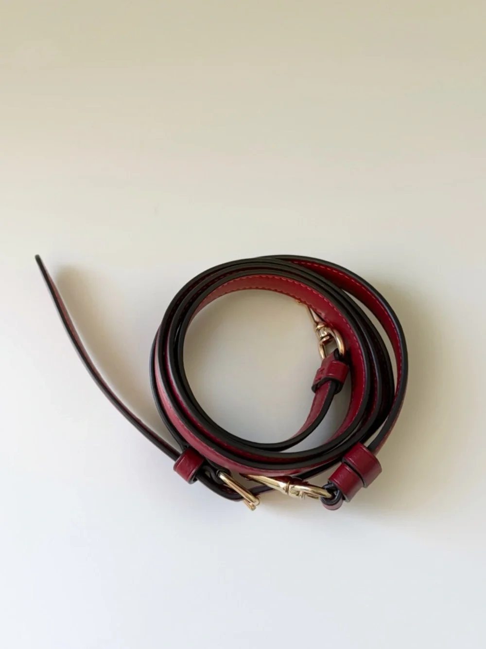 Coach Red Leather Crossbody Strap with Gold Hardware